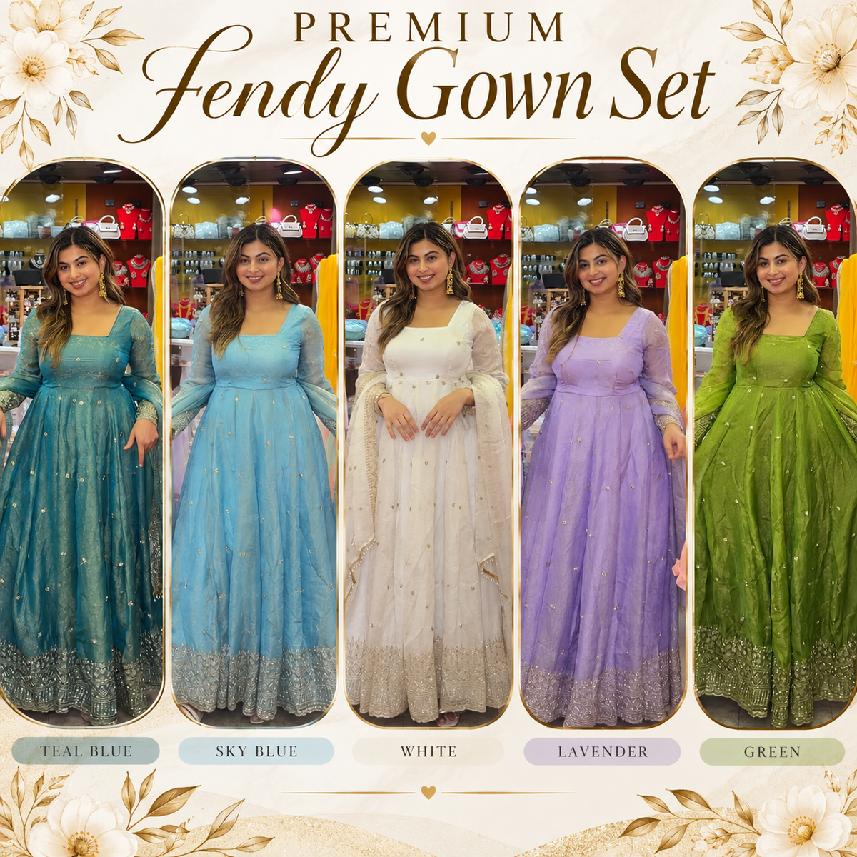 Premium Fendy Gown Set