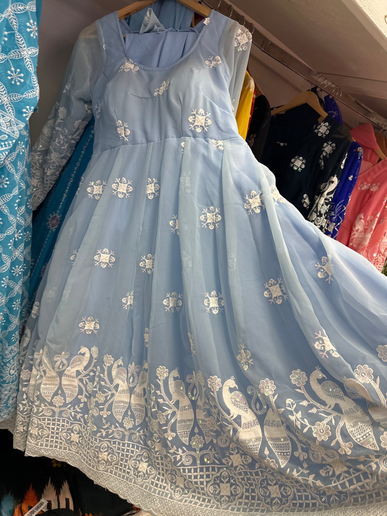 SKY-BLUE High Quality Anarkali set