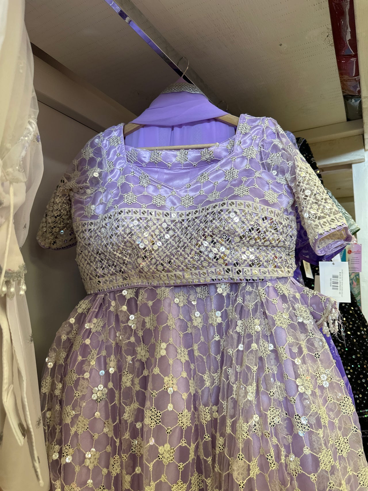 LAVENDER SEQUENCE WORK LEHENGA CHOLI SET
