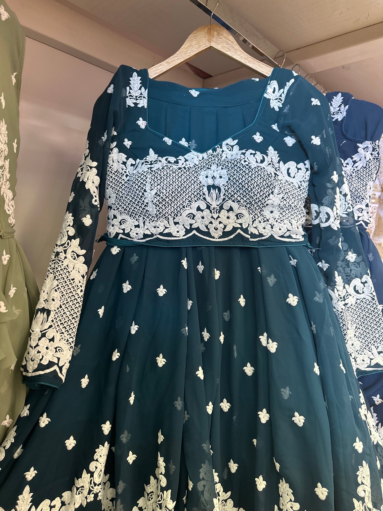 BLUE GREEN High Quality Lehenga
