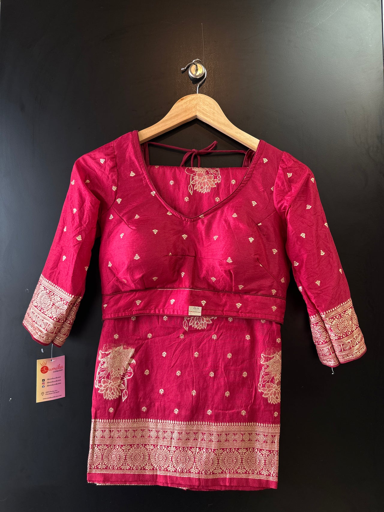 Dola Silk Saree - Maroon Ready to Wear Saree Set