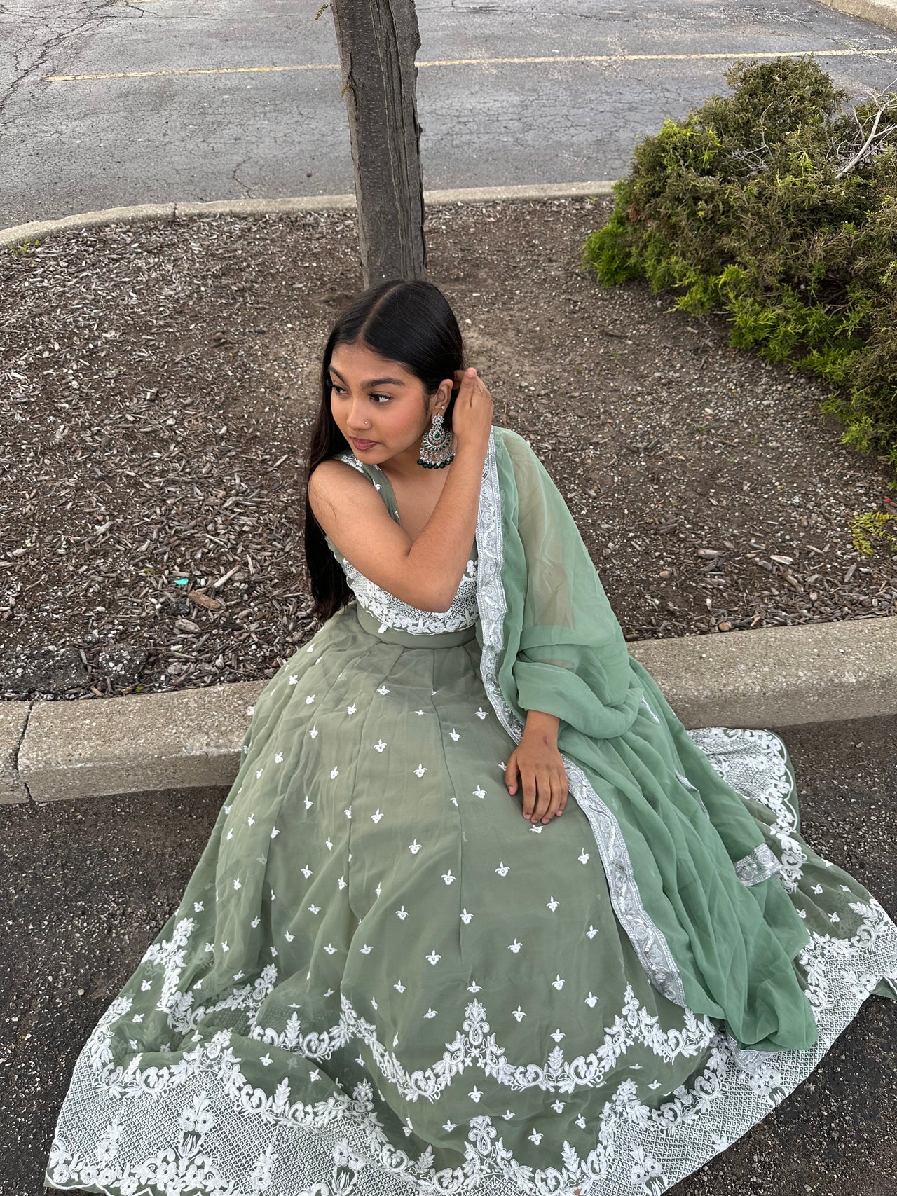 Sage Green High Quality Lehenga
