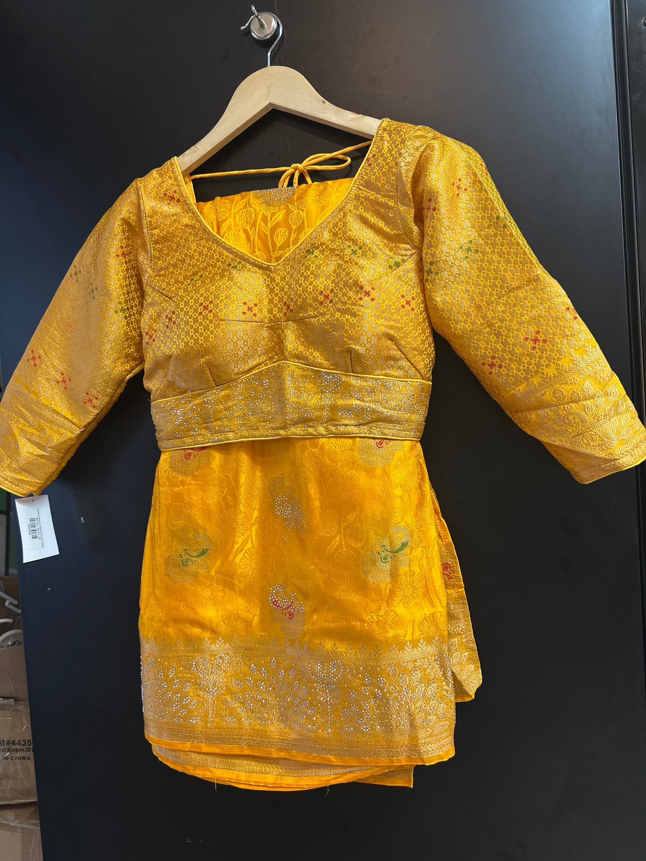 Banarasi Ready to Wear Saree Set- Yellow