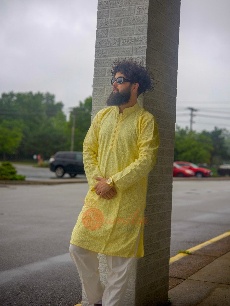 Premium Lemon Yellow Chikankari Kurta Set