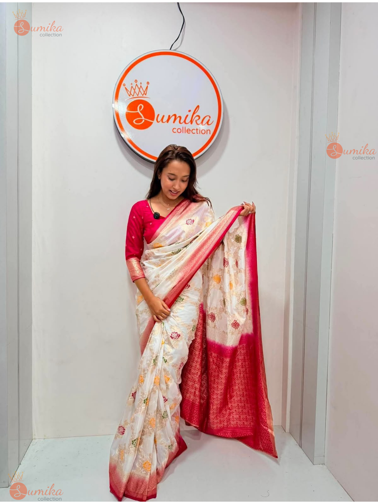 Pink Grace Dola Silk Saree Set