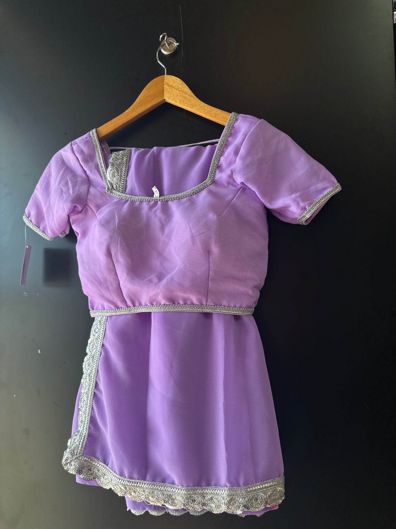 Lavender Georgette Saree Set - Ready to Wear