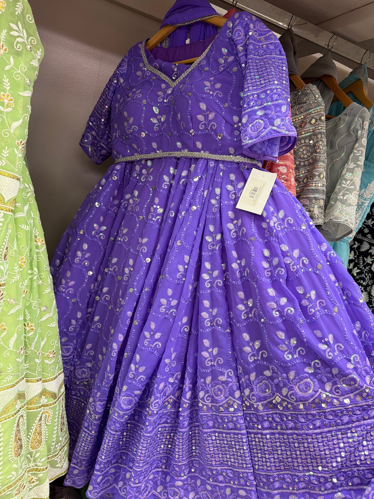 PURPLE GEORGETTE LEHENGA CHOLI SET