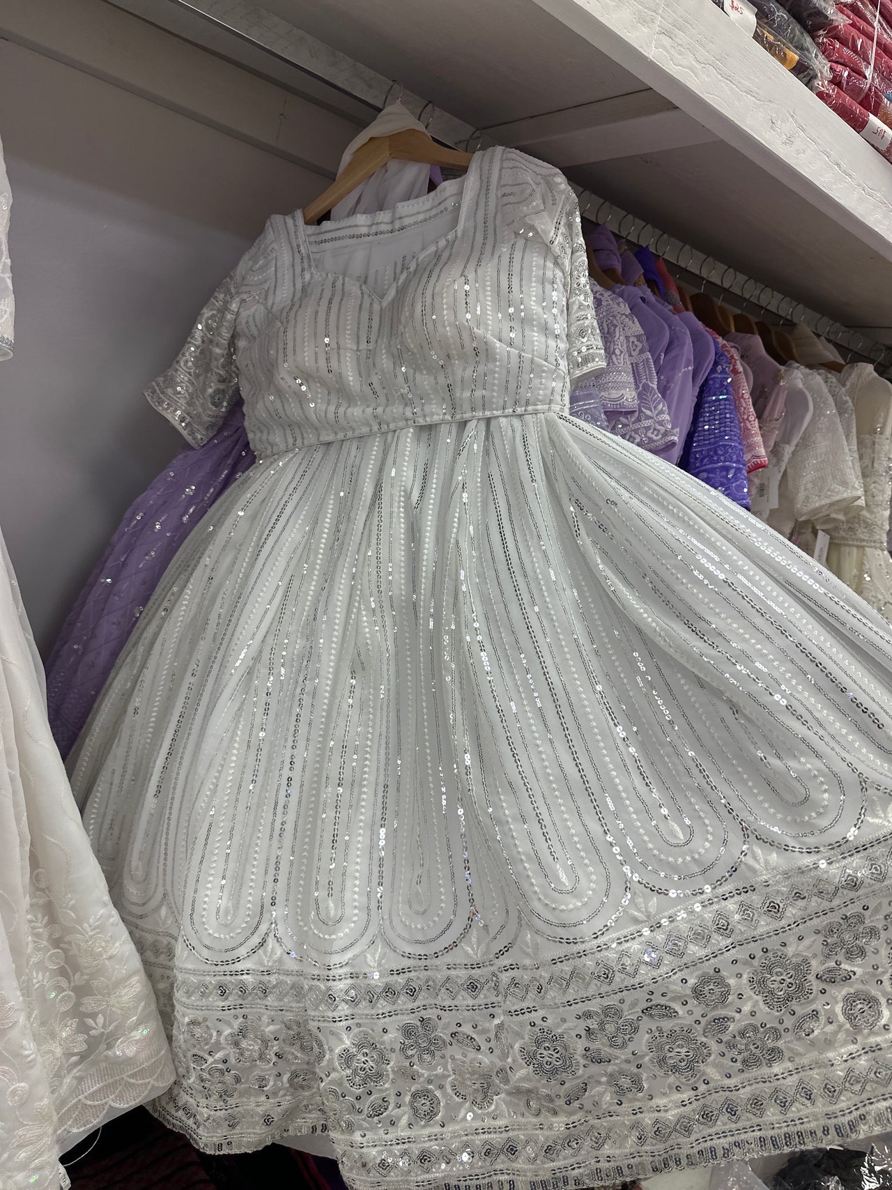 Daisy White Lehanga Set