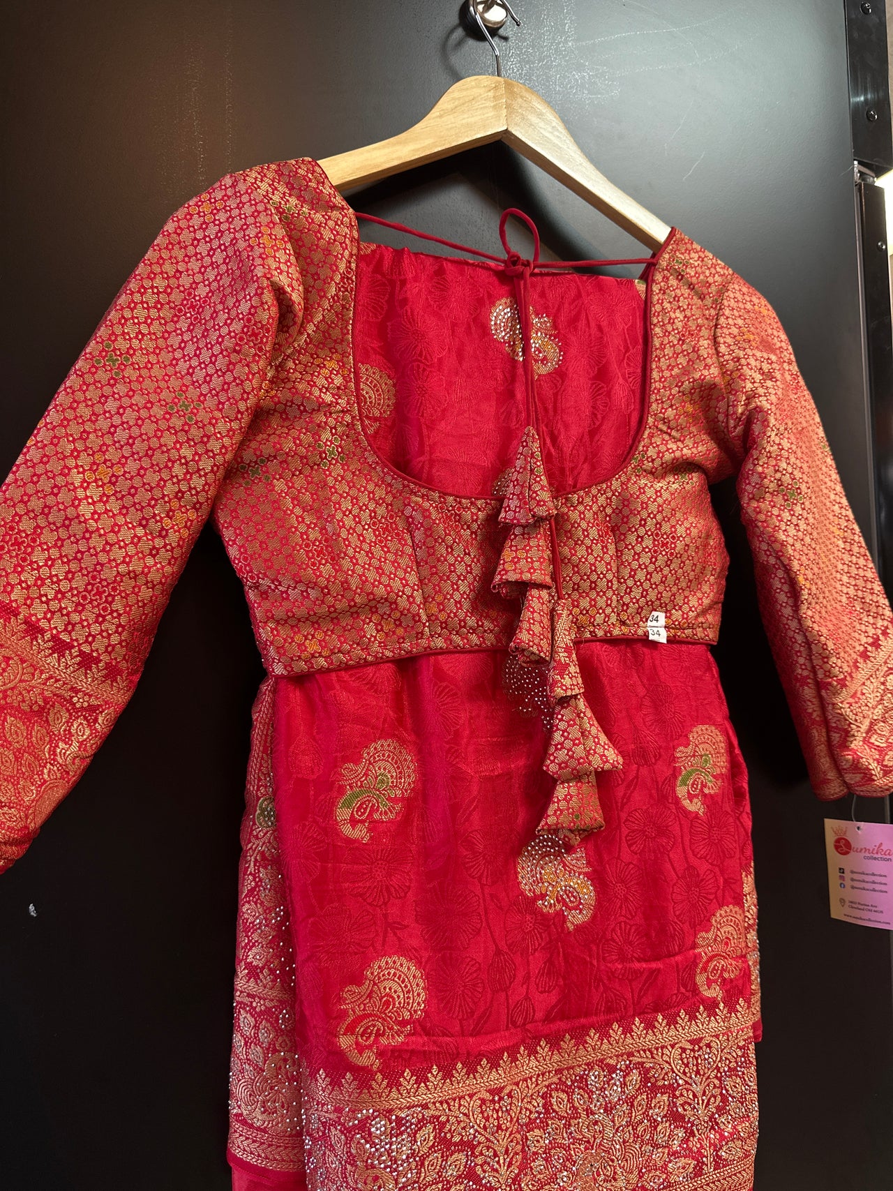 Banarasi Ready to Wear Saree Set- Red