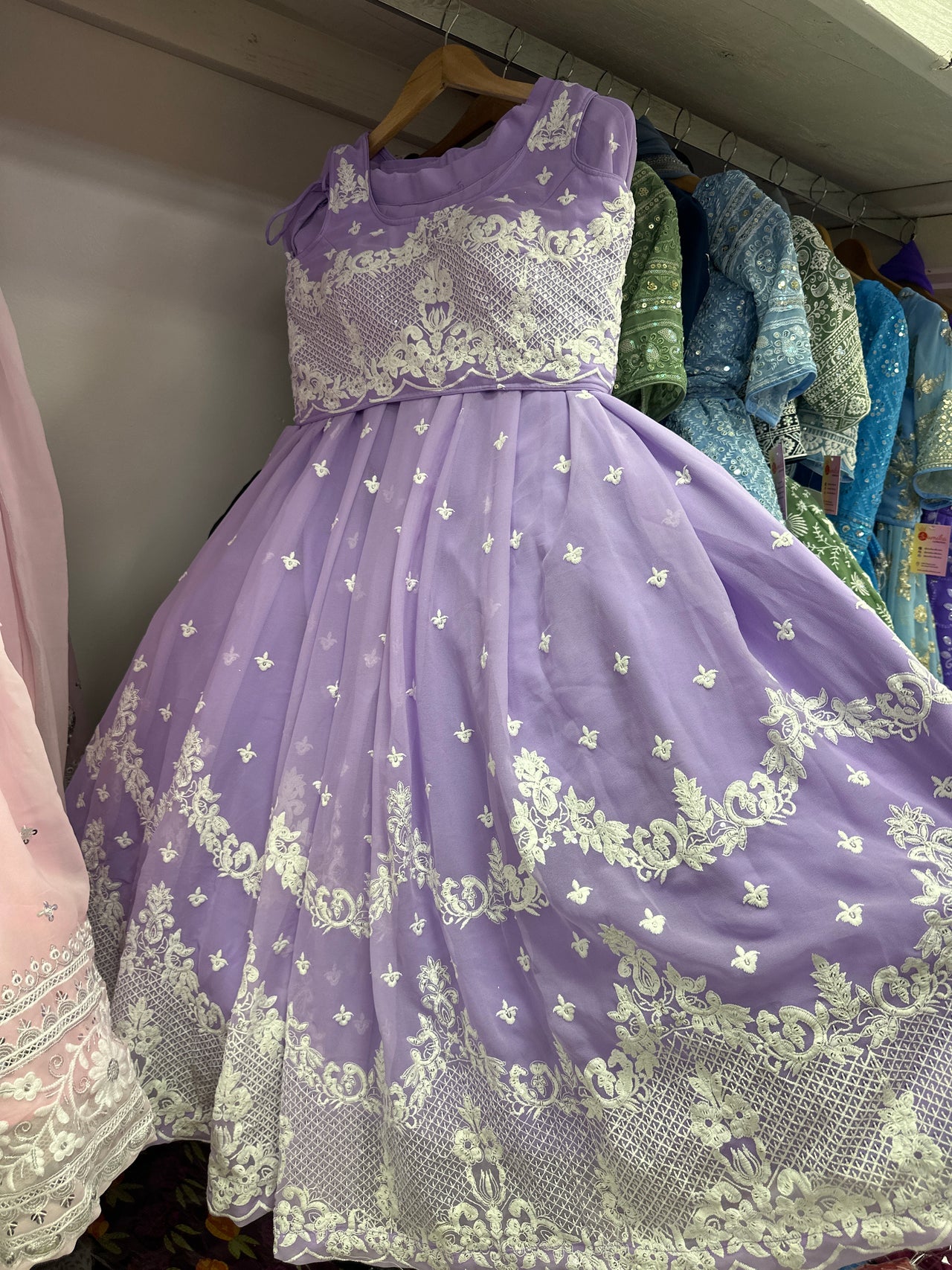 Lavender-White High Quality Lehenga