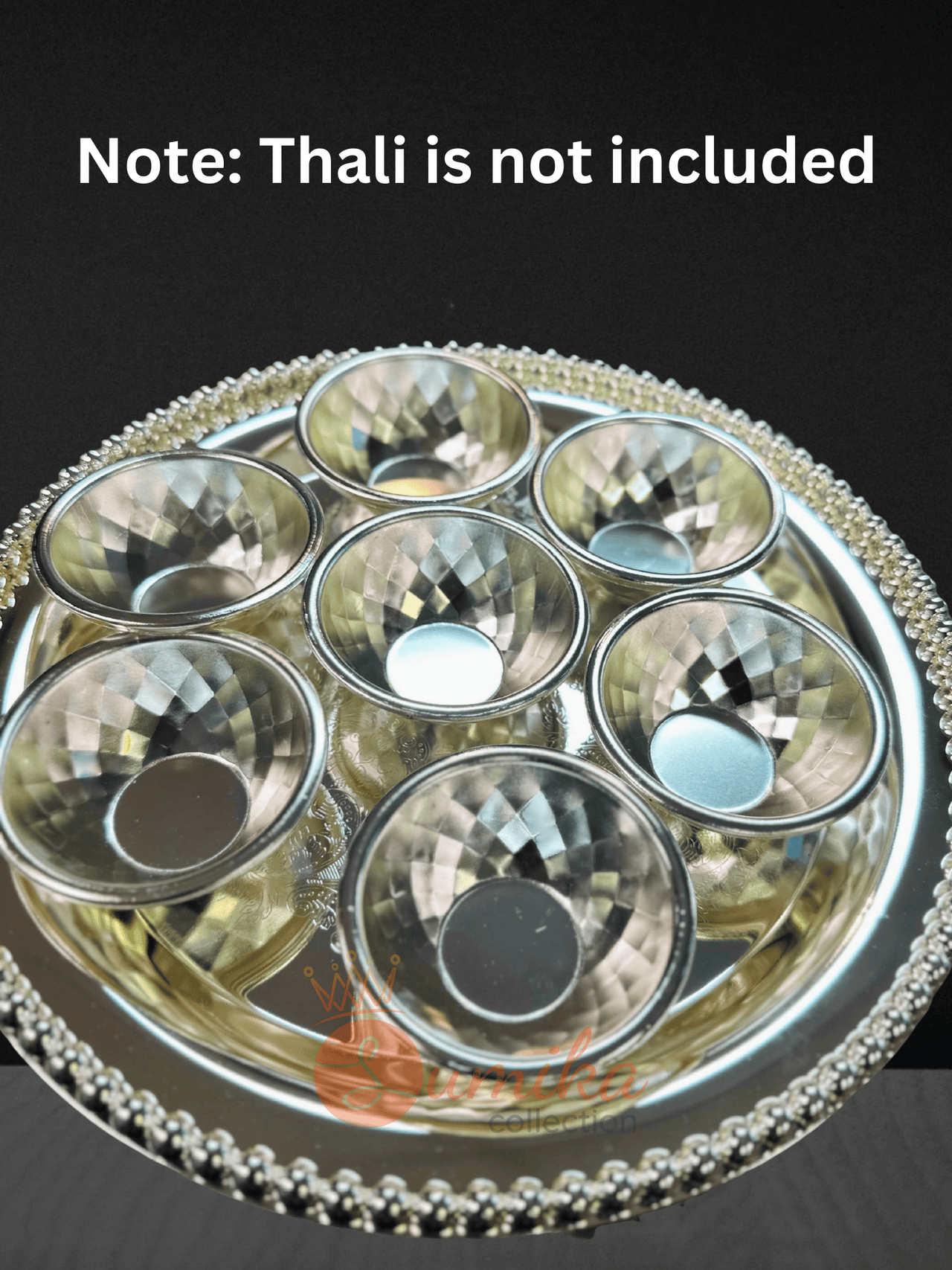 7-Pot Saptarangi Tika Set – Silver Plated Bhai Tika Thali Add-On