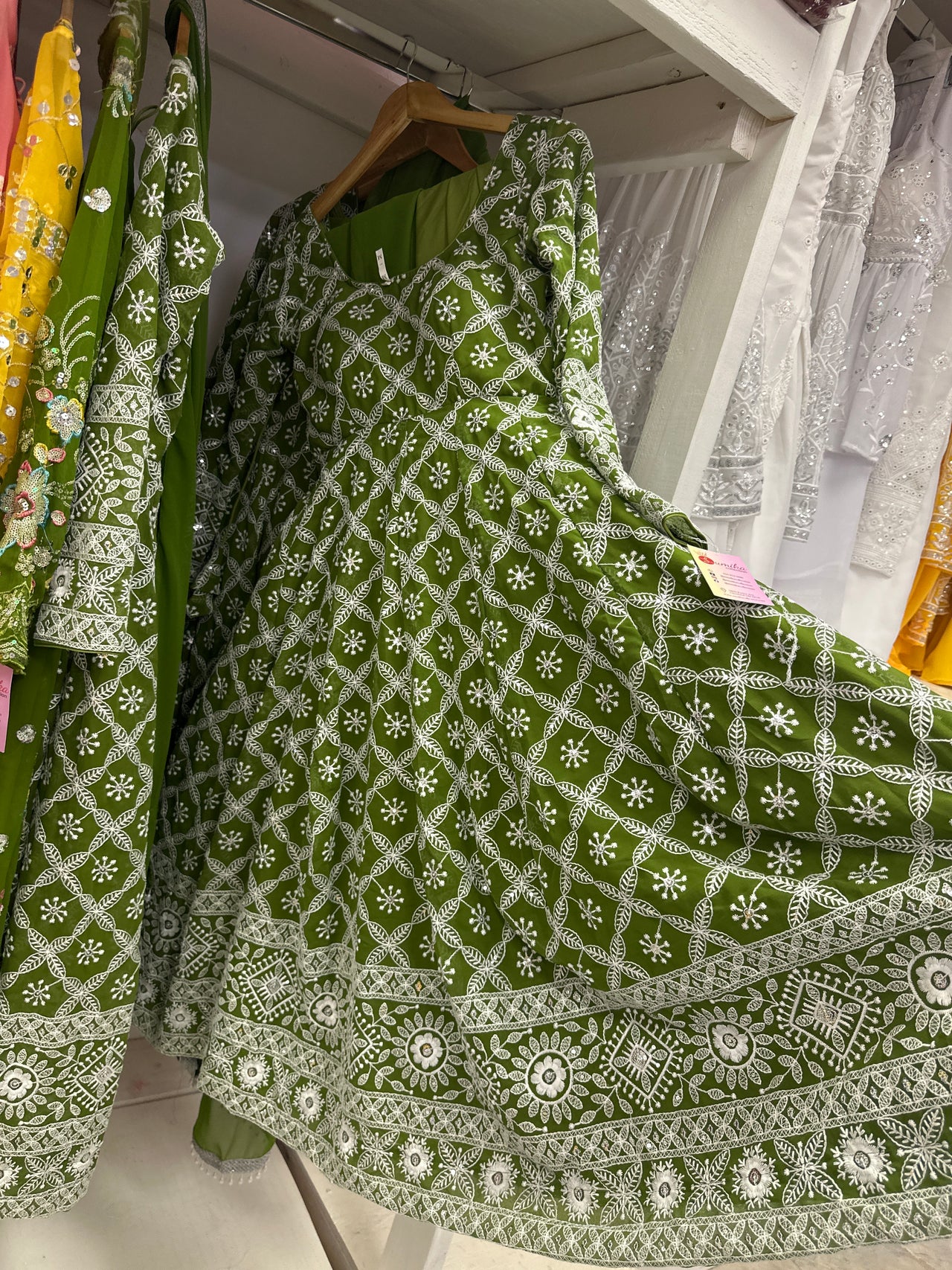 MEHENDI GREEN High Quality Anarkali set