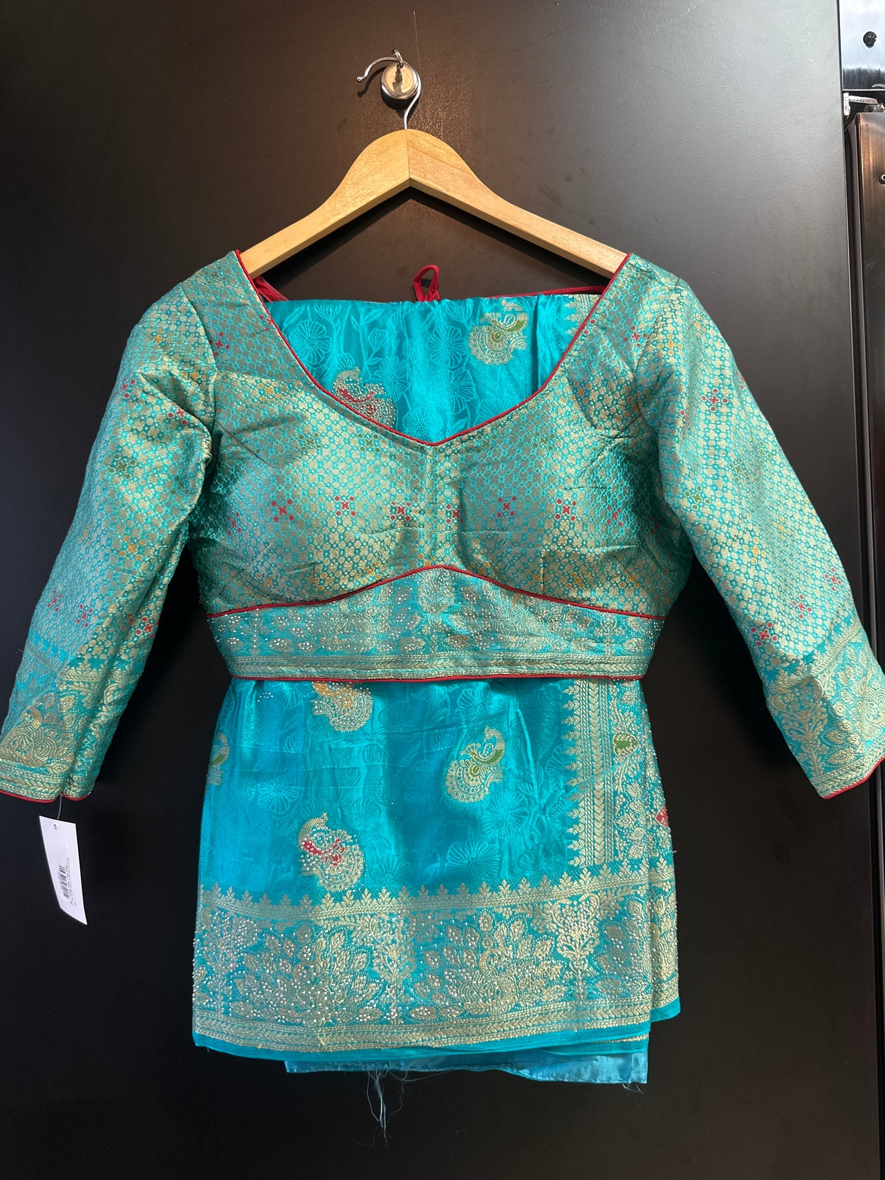 Banarasi Ready to Wear Saree Set- Teal Blue
