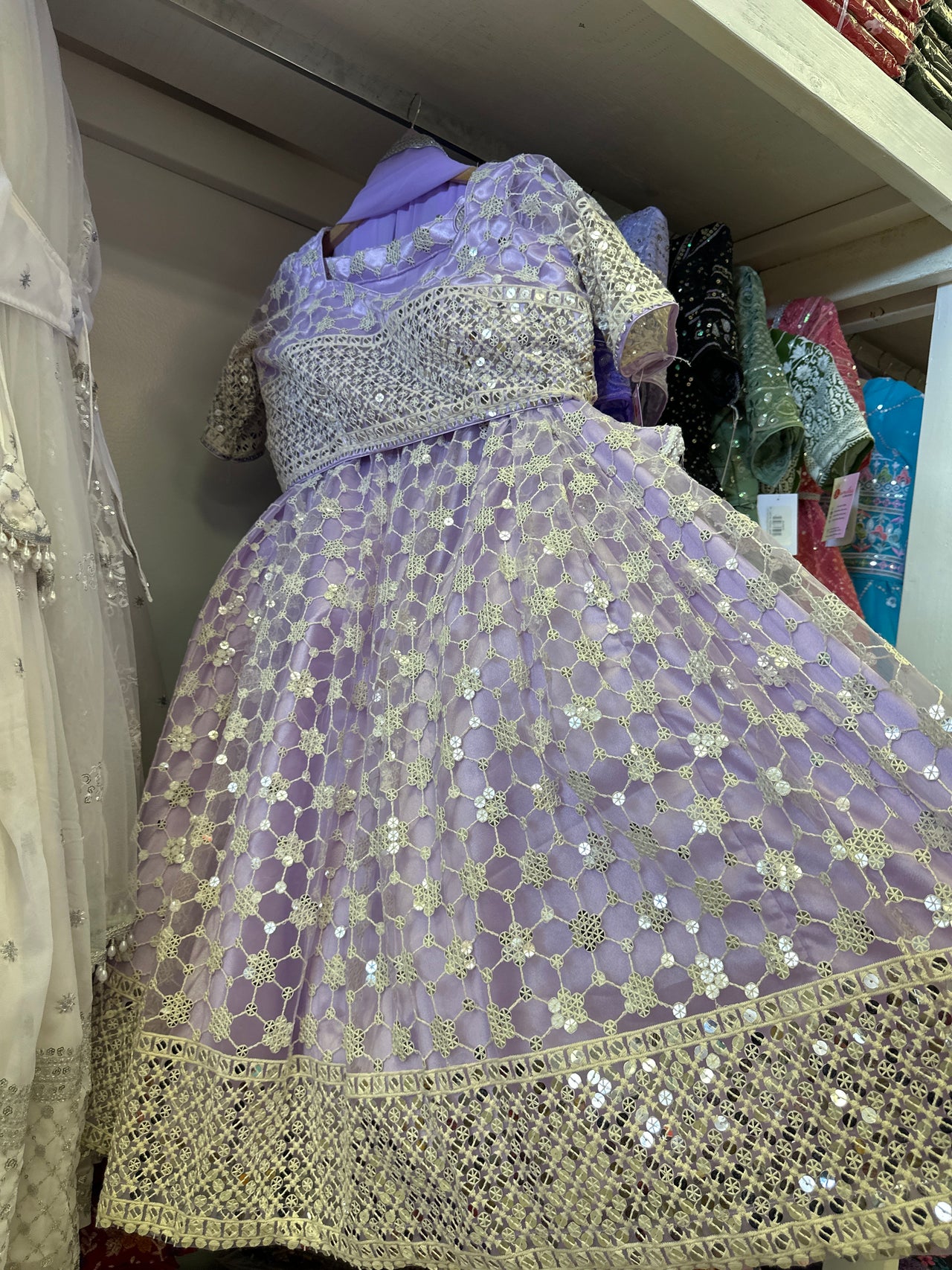 LAVENDER SEQUENCE WORK LEHENGA CHOLI SET