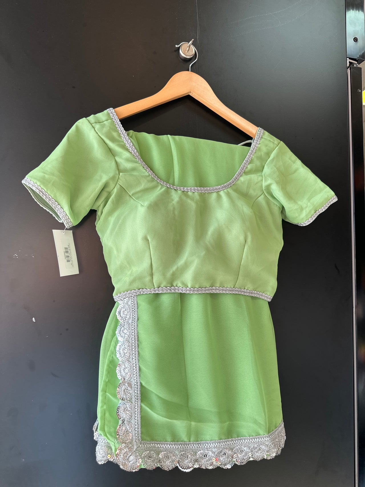 Light Green Georgette Saree Set - Ready to Wear