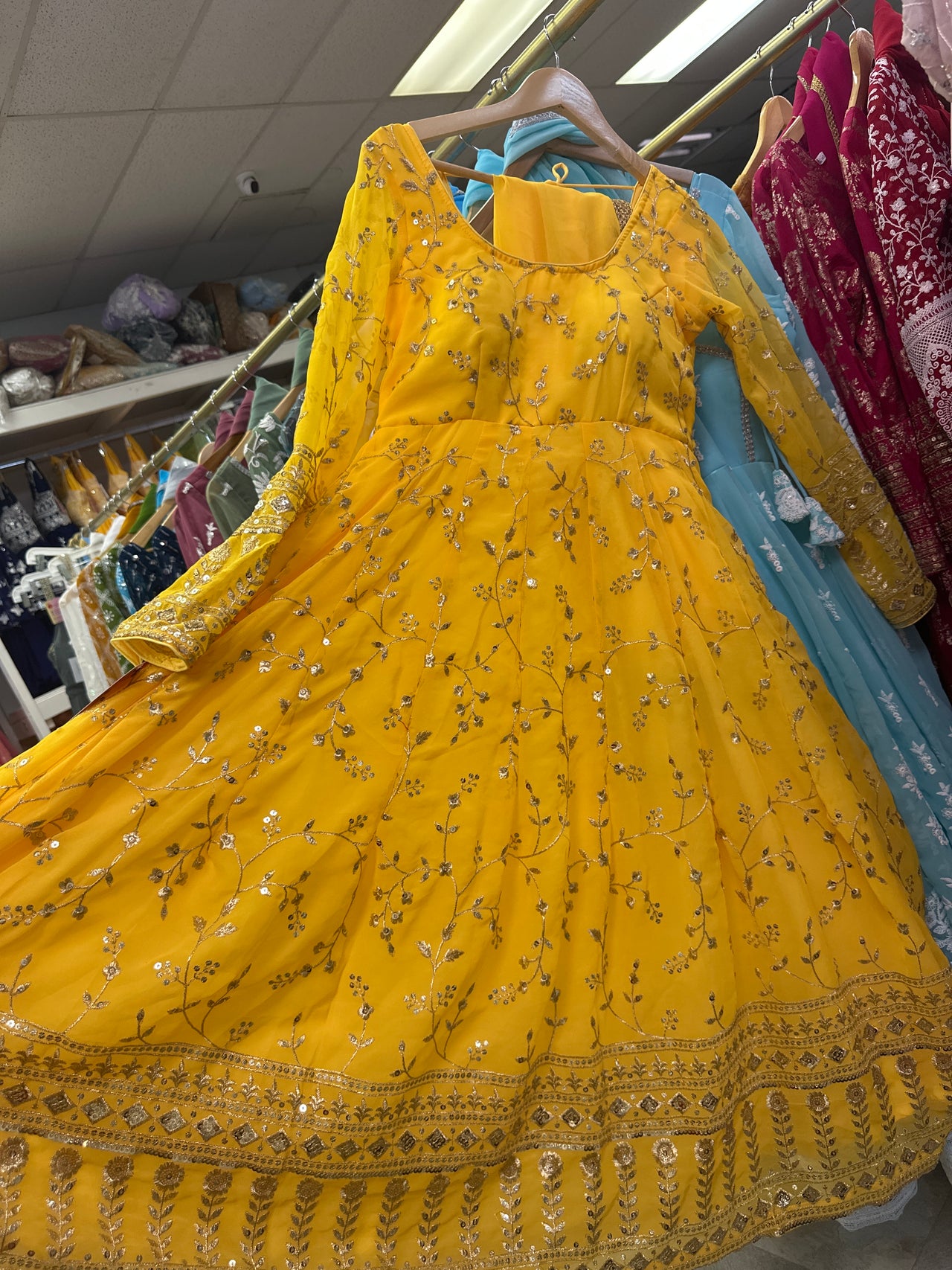 Gold Yellow High Quality Anarkali Set
