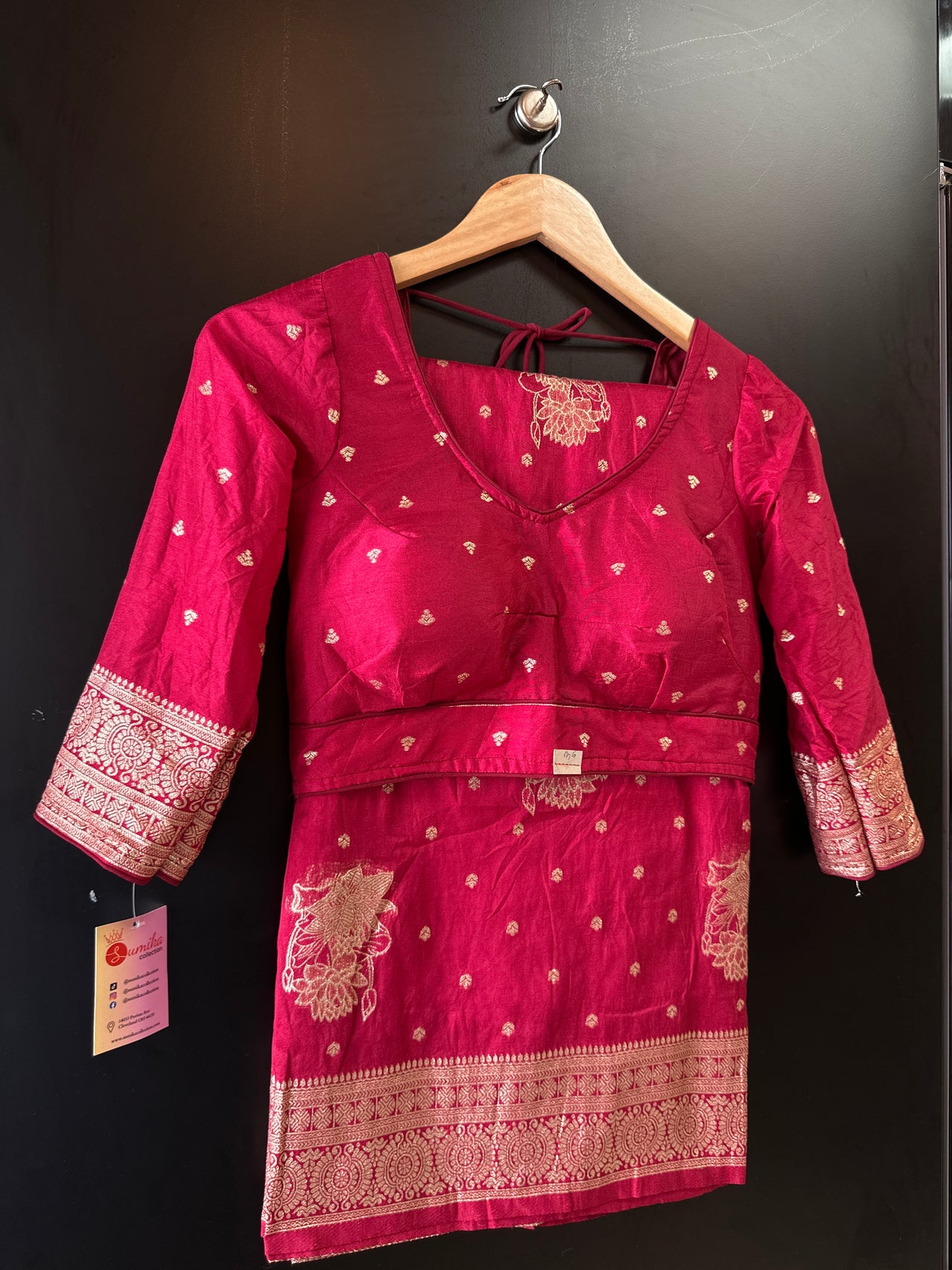 Dola Silk Saree - Maroon Ready to Wear Saree Set