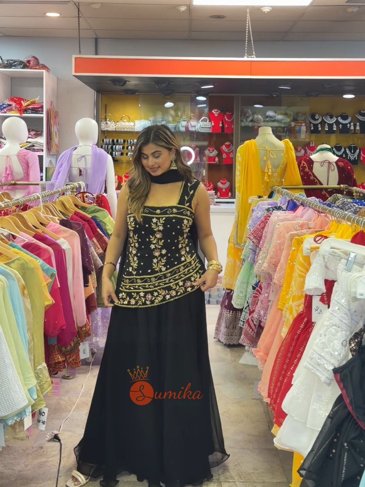 Sleeveless Embroidered Sharara Set