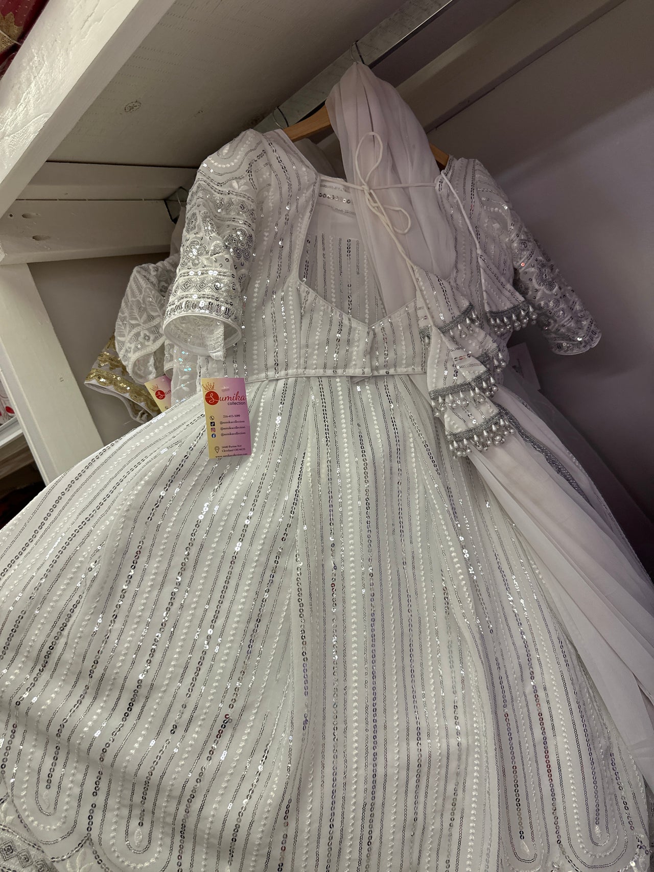Daisy White Lehanga Set