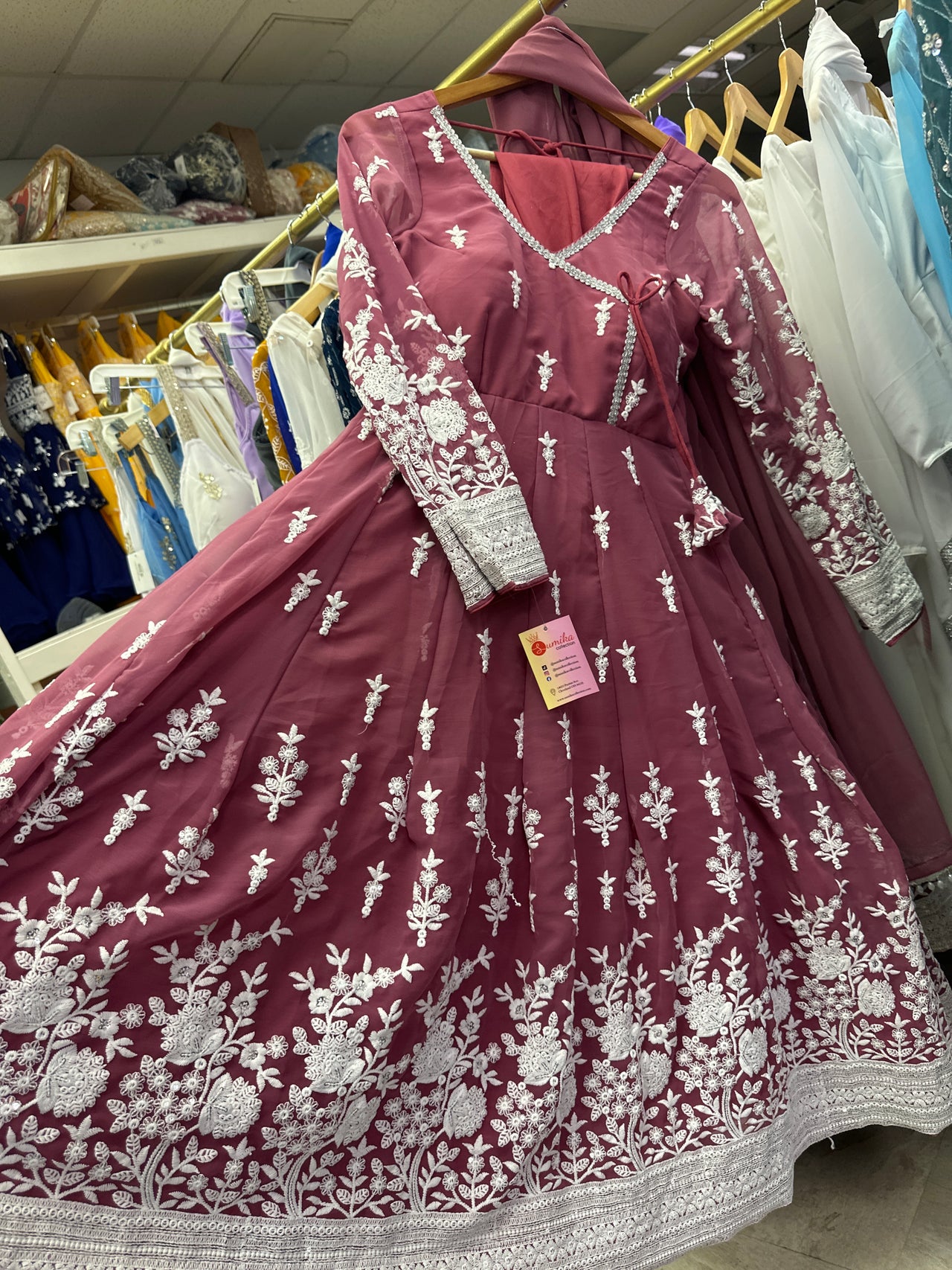 DUSTY PINK CHAUBANDI STYLE ANARKALI