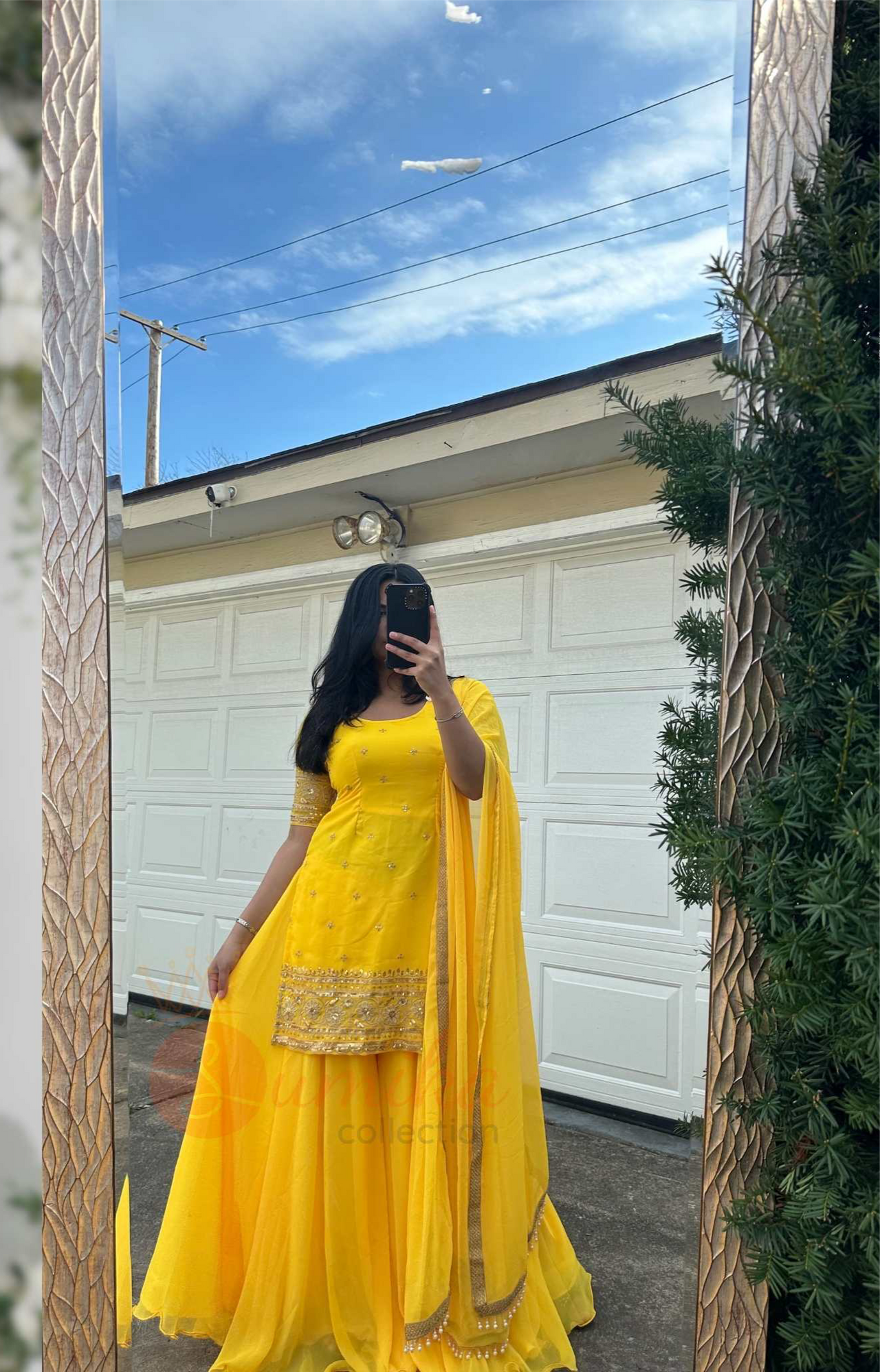 Golden Yellow Three Piece Sarara Set