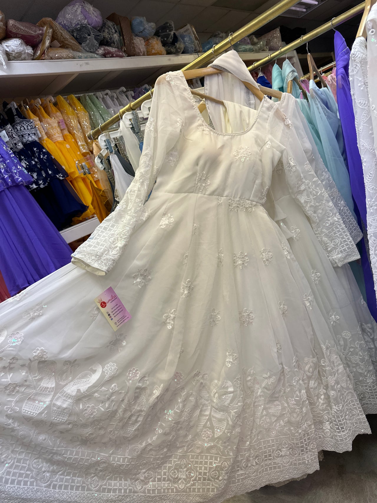 WHITE CREAM High Quality Anarkali set
