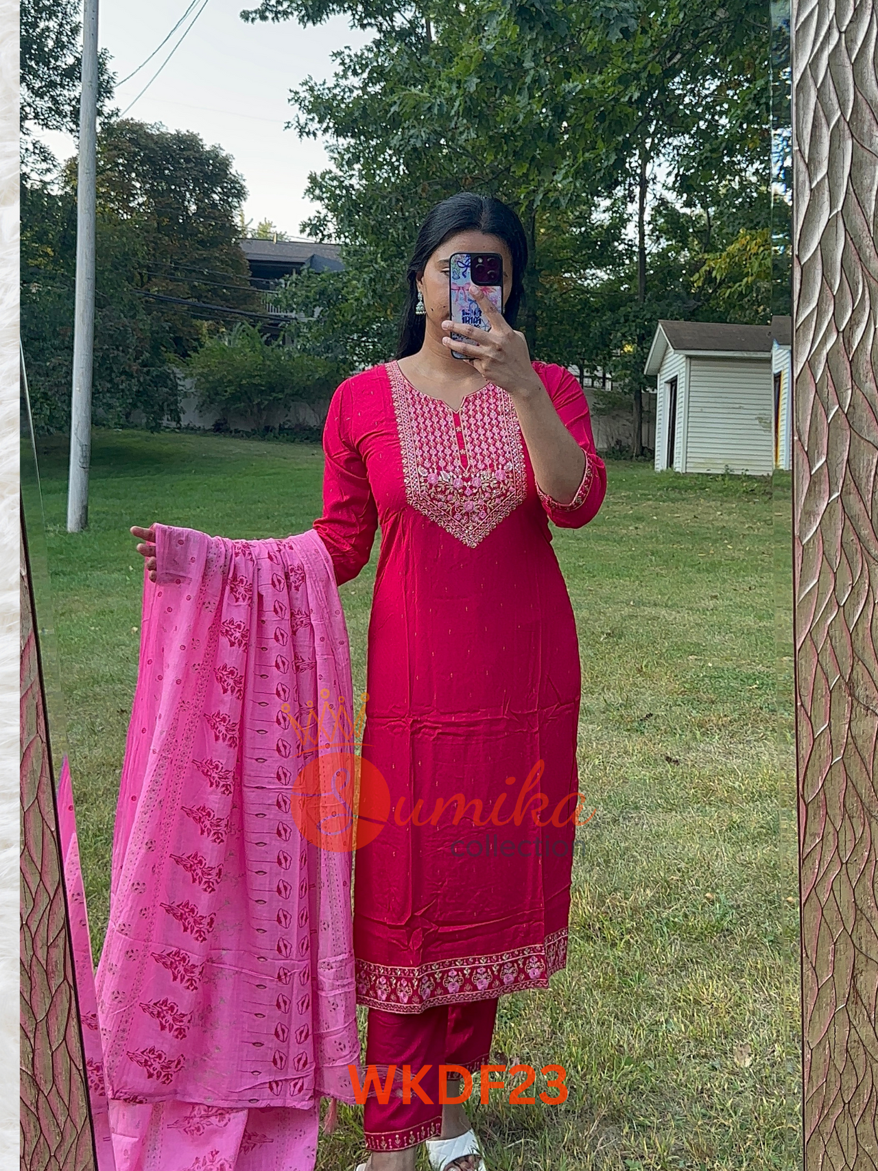 Premium Dobby Fabric Kurta Set with Contrast Dupatta