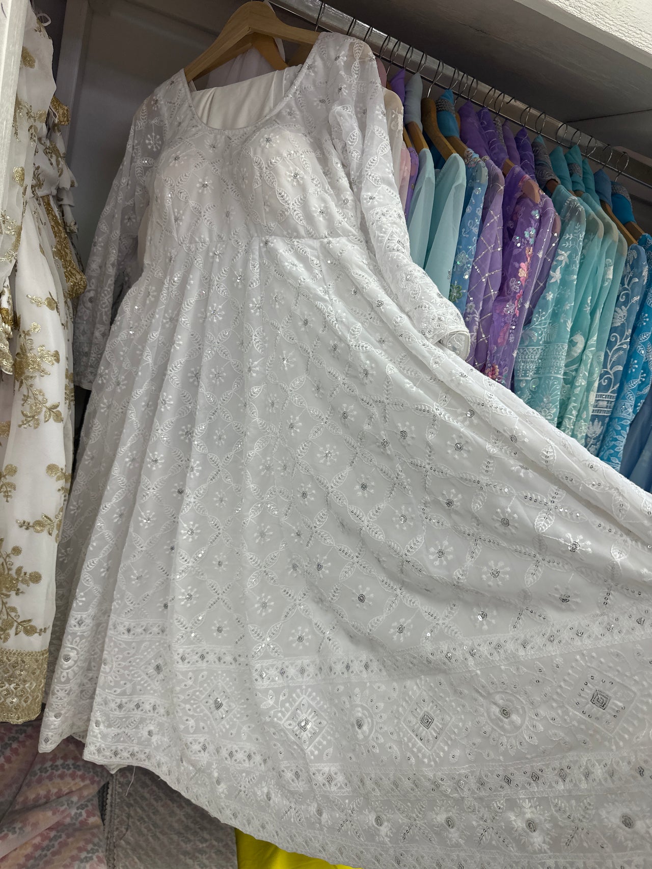 WHITE High Quality Anarkali set