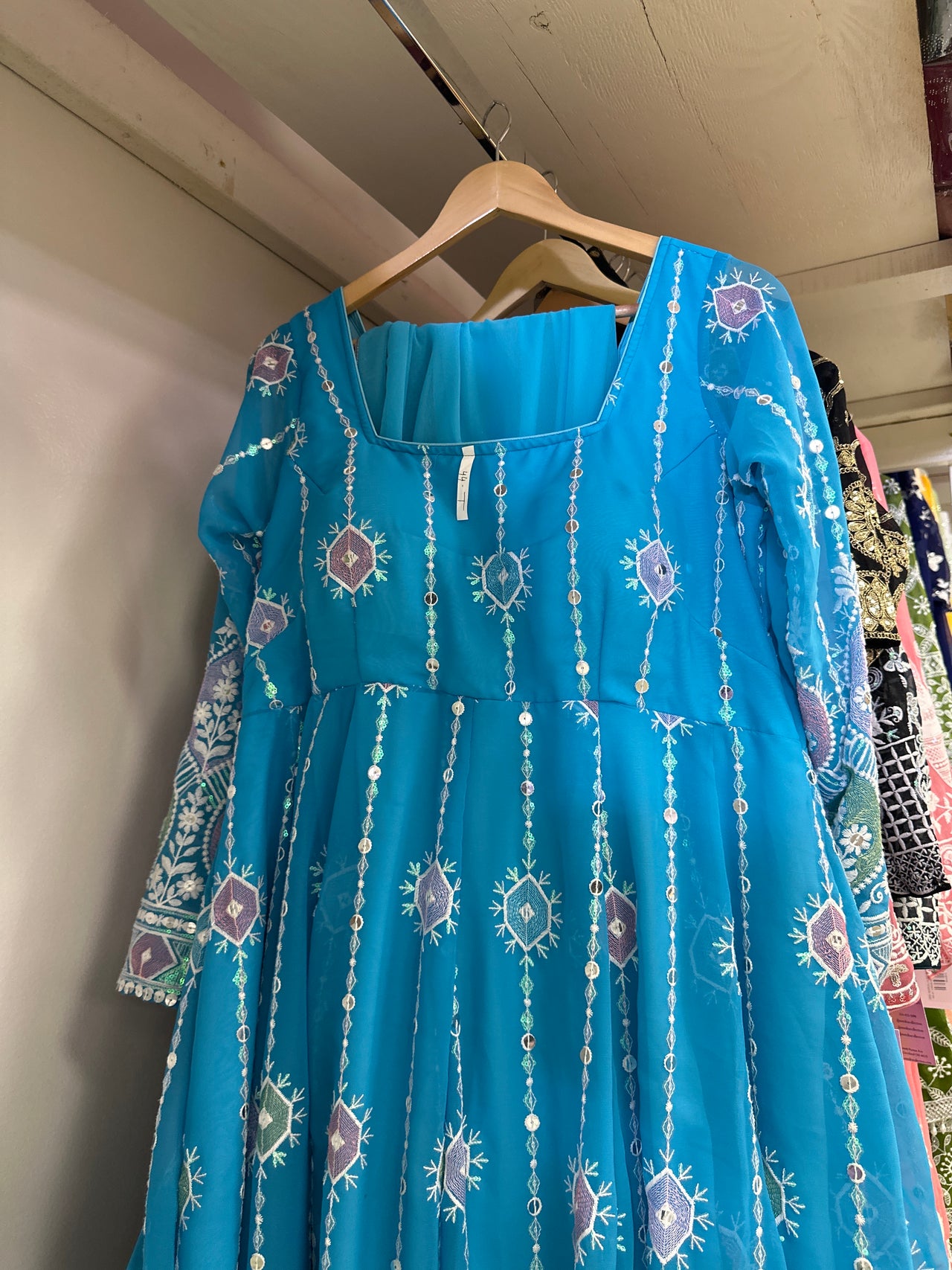 Teal Blue High Quality Anarkali set