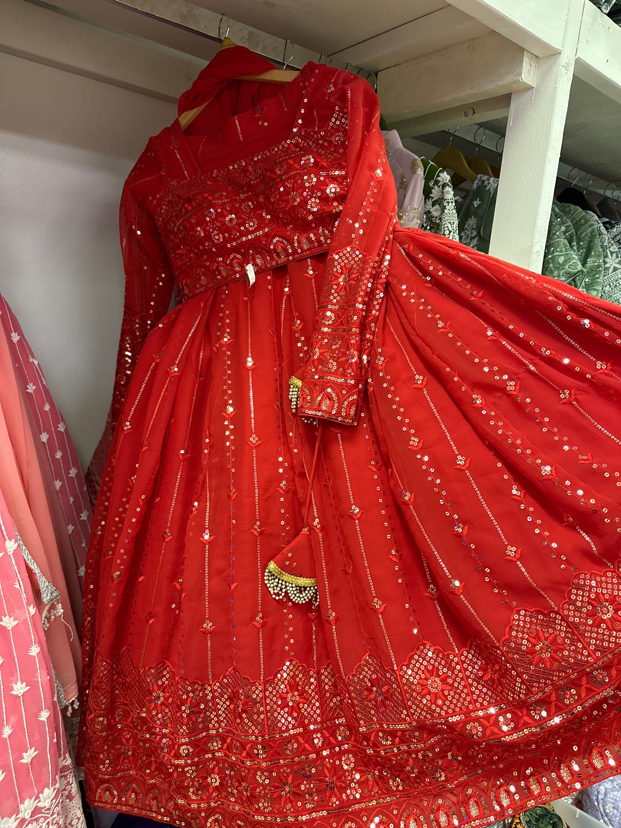 Red High Quality Lehanga Set