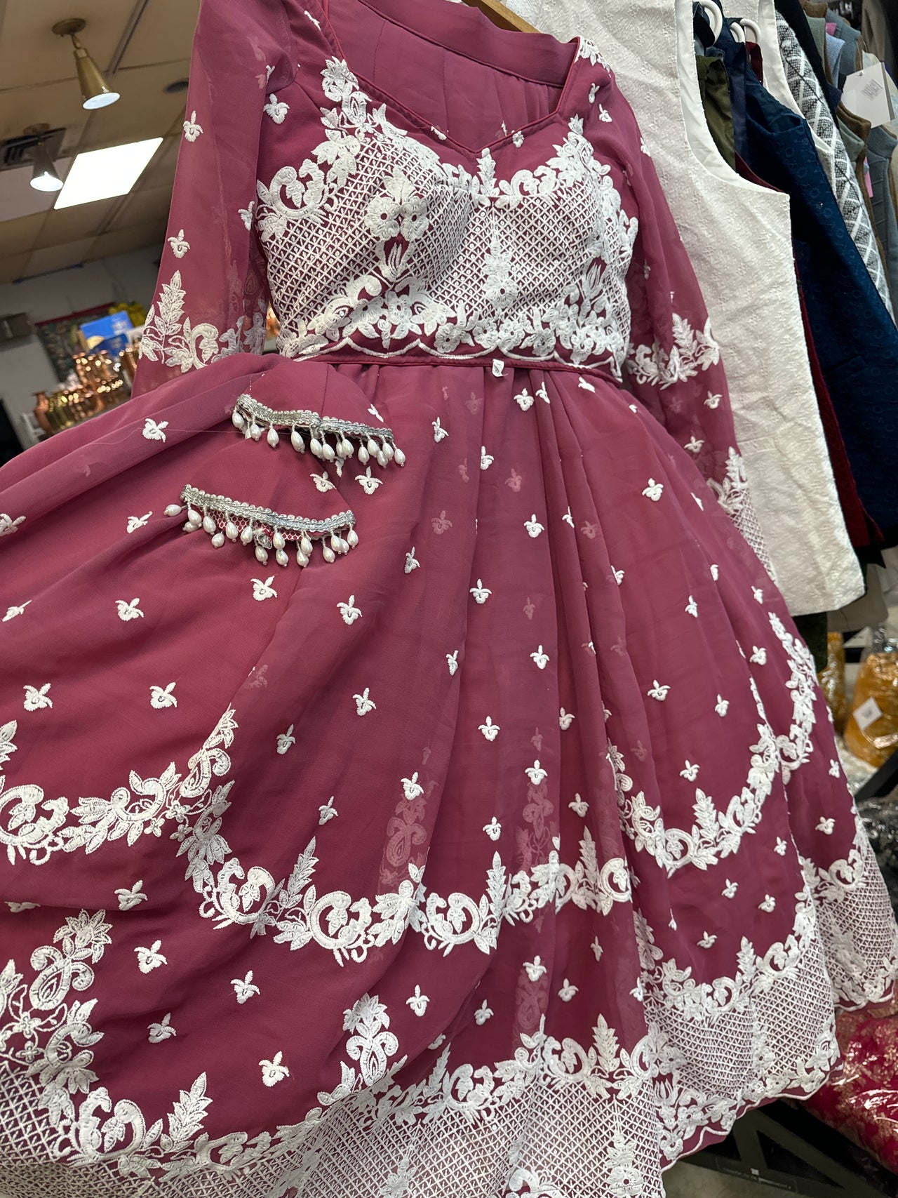 DUSTY PINK GEORGETTE LEHENGA CHOLI SET