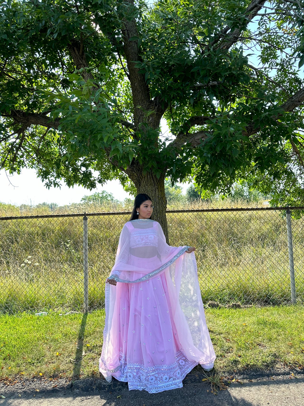 BABY PINK GEORGETTE LEHENGA CHOLI SET
