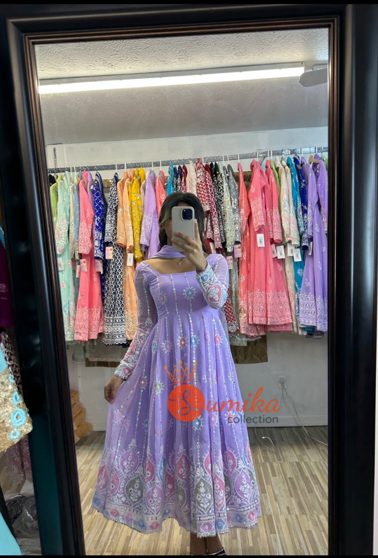 Lavender Anarkali Set (3pcs)