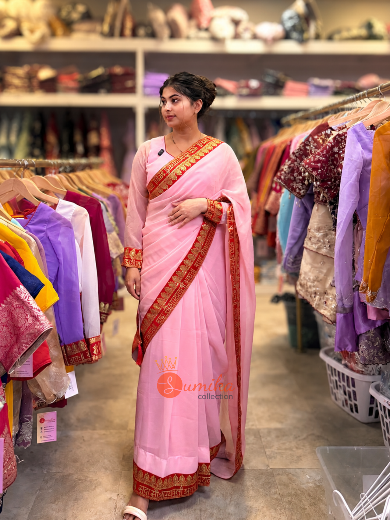 Georgette Saree set - Saubhagyawati