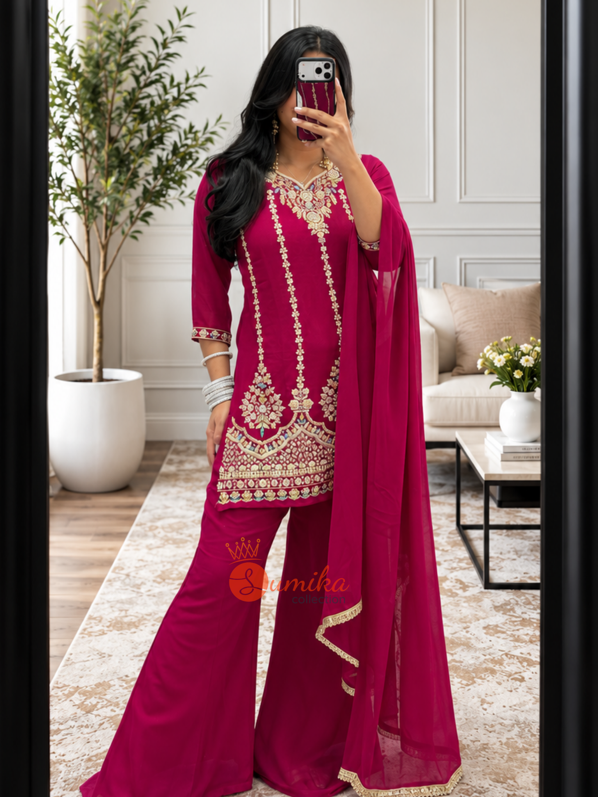 Embroidered 90s Kurta Set with Dupatta – S to 3XL