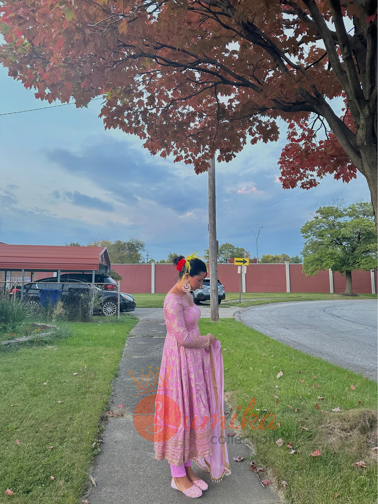 Pink Dola Slik High Quality Anarkali Set
