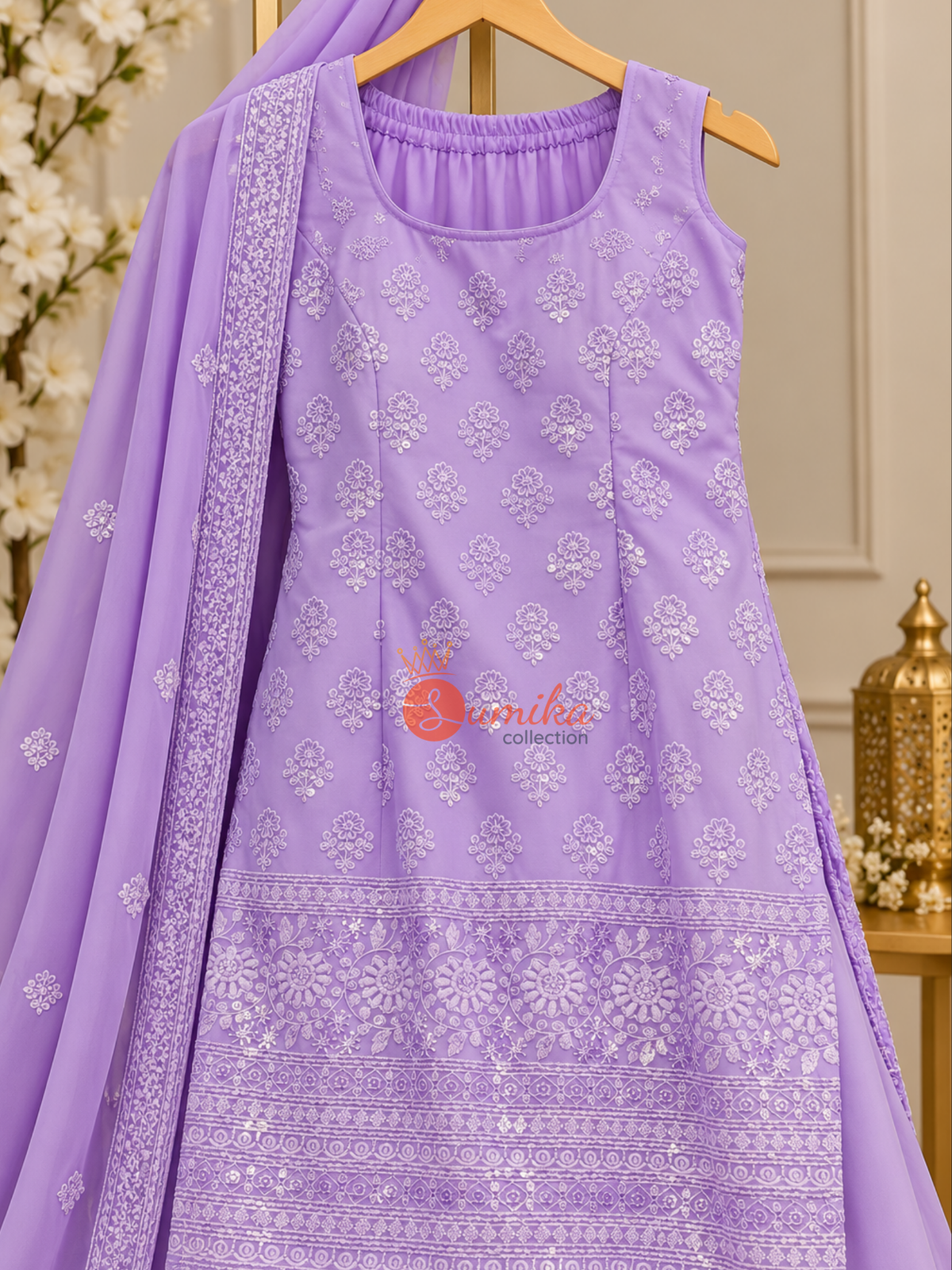 3-Piece Chikankari Sharara Set – Festive & Party Wear