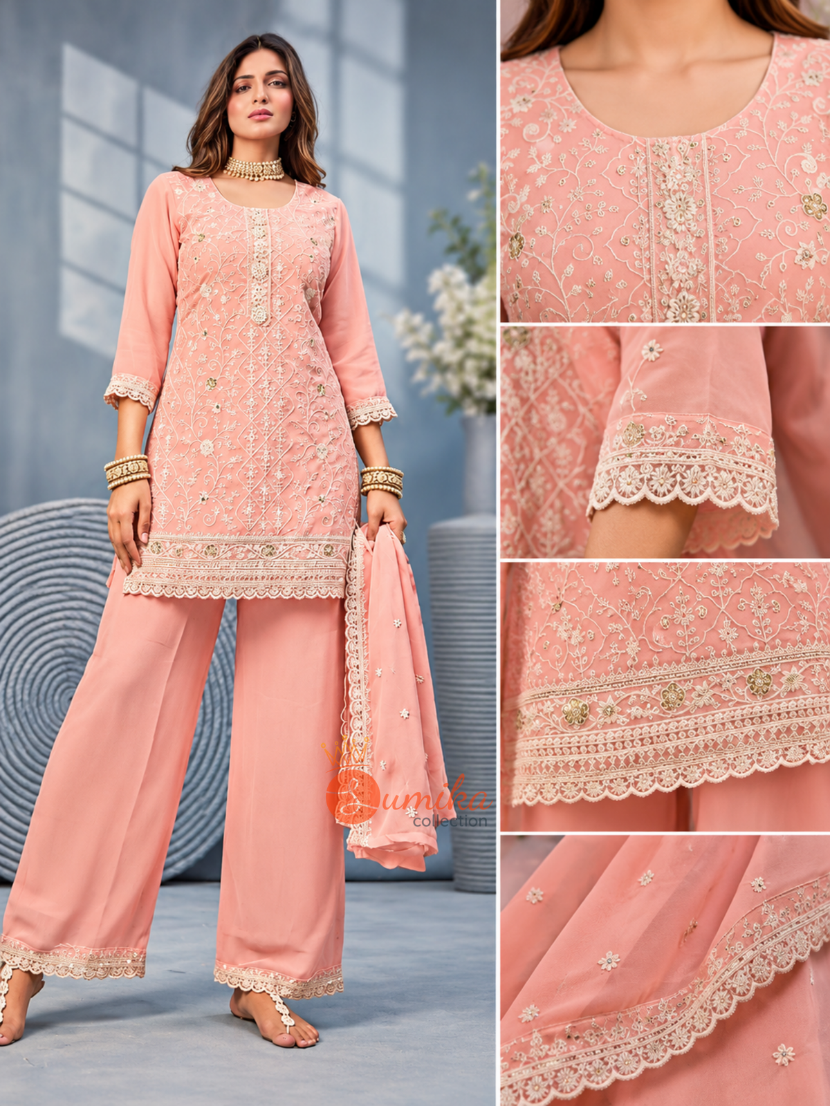Elegant Pakistani Embroidered Kurta Set – 3 Piece