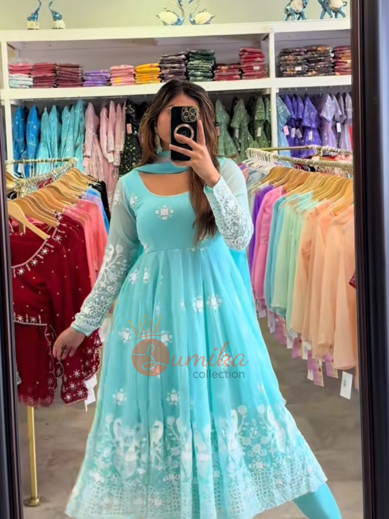 MINTY-BLUE High Quality Anarkali set