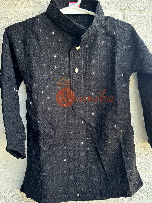 Black ChikanKari Kurti Set (2pcs)