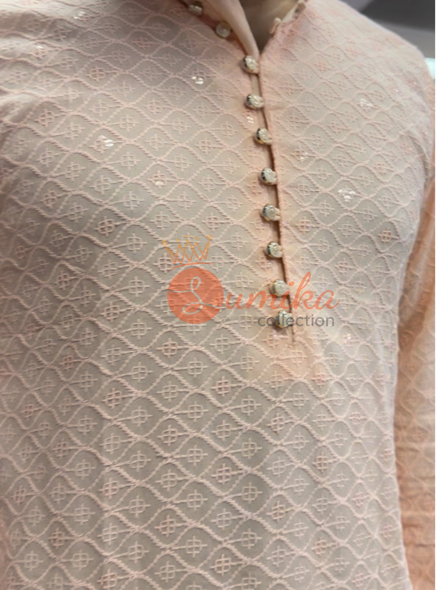 High Quality Peace Mens Chikankari Kurta Set (2pcs)