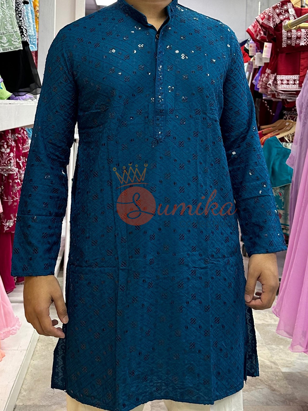 High Quality Kerosene Mens Chikankari Kurta Set (2pcs)