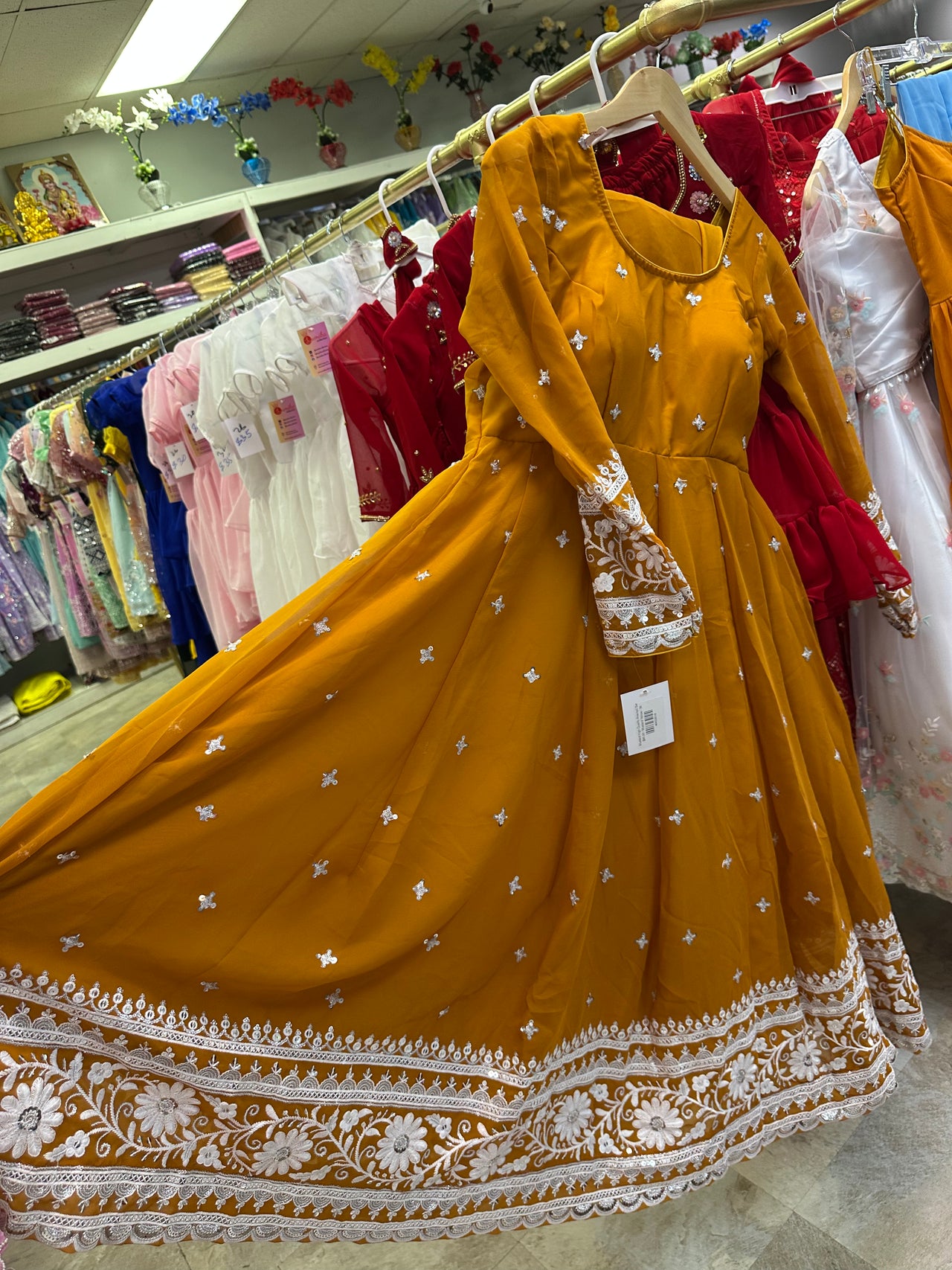 Mustard High Quality Anarkali Set