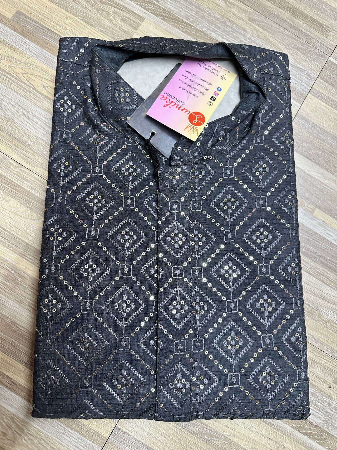 GREY MEN'S Sequence KURTA set