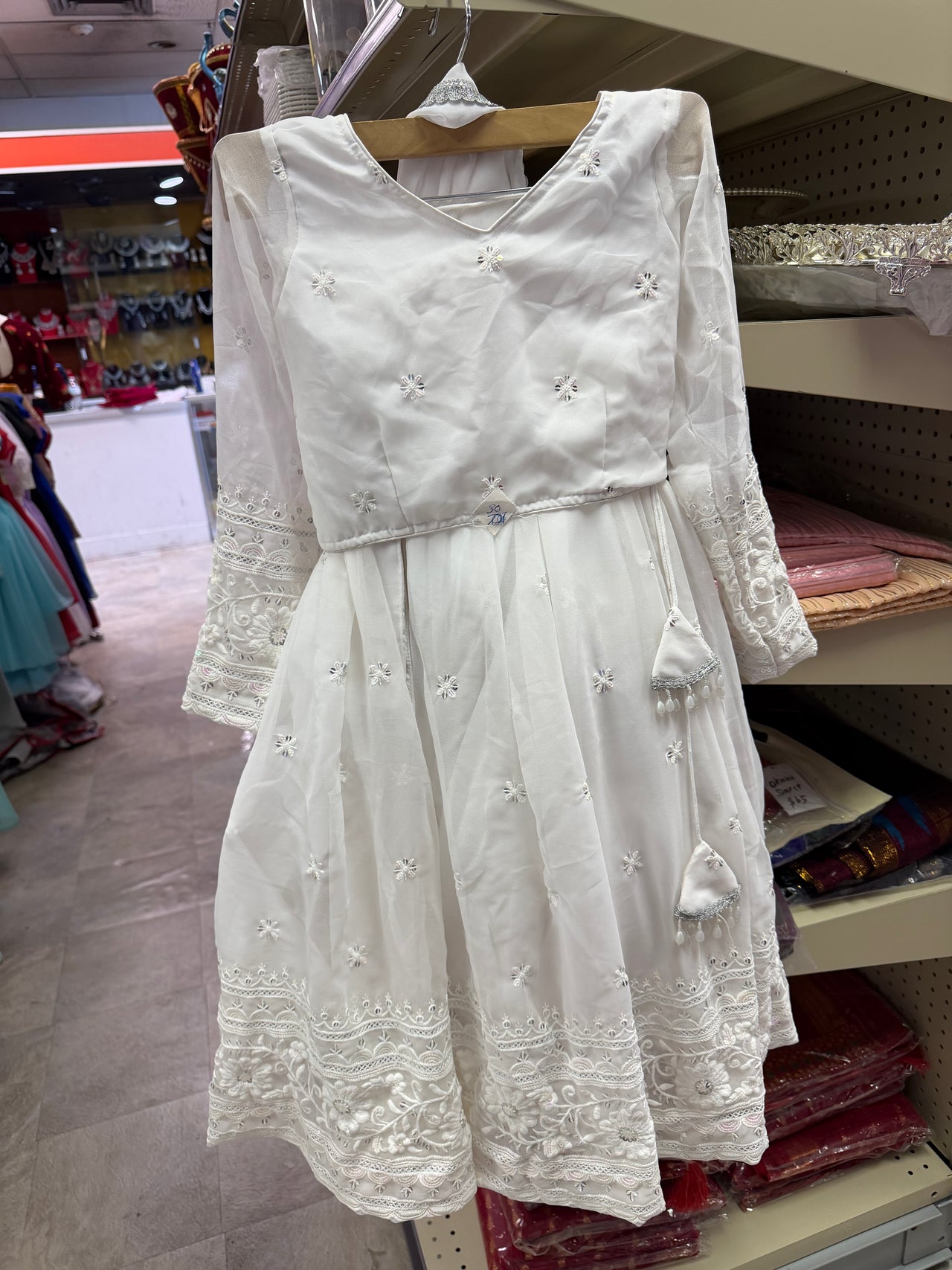 White Kids Lehenga Set – Embroidered Festive Wear