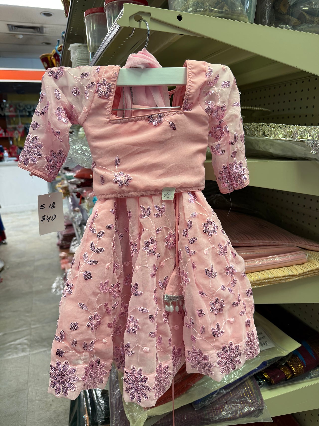 Pink Kids Lehenga Set – Embroidered Festive Wear