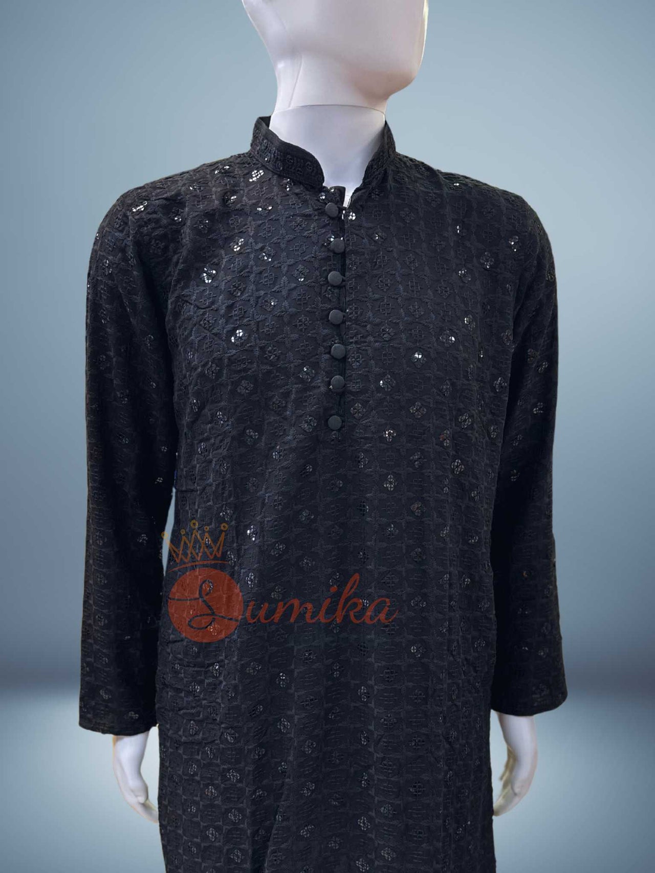Premium Black Chikankari Kurta Set