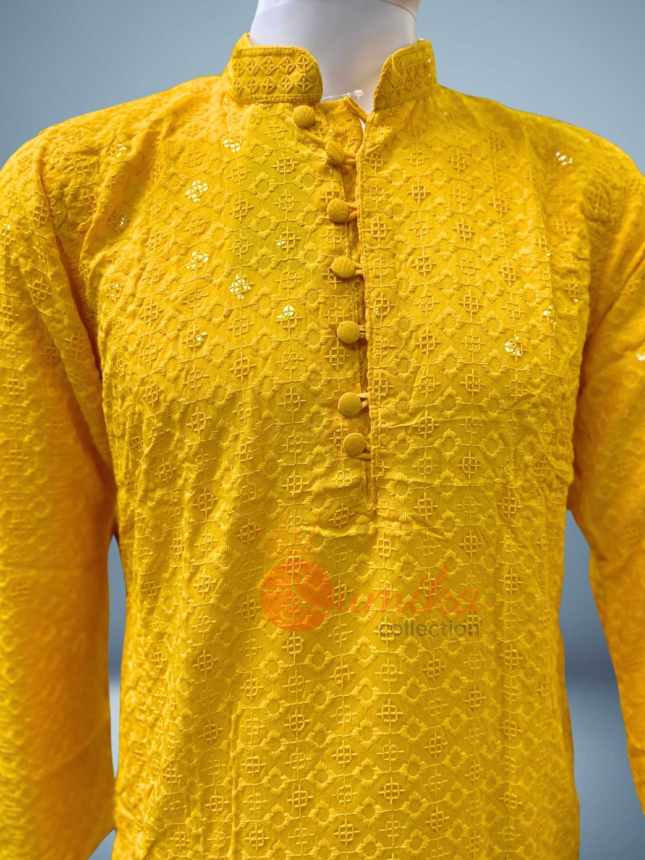 Premium Yellow Chikankari Kurta Set