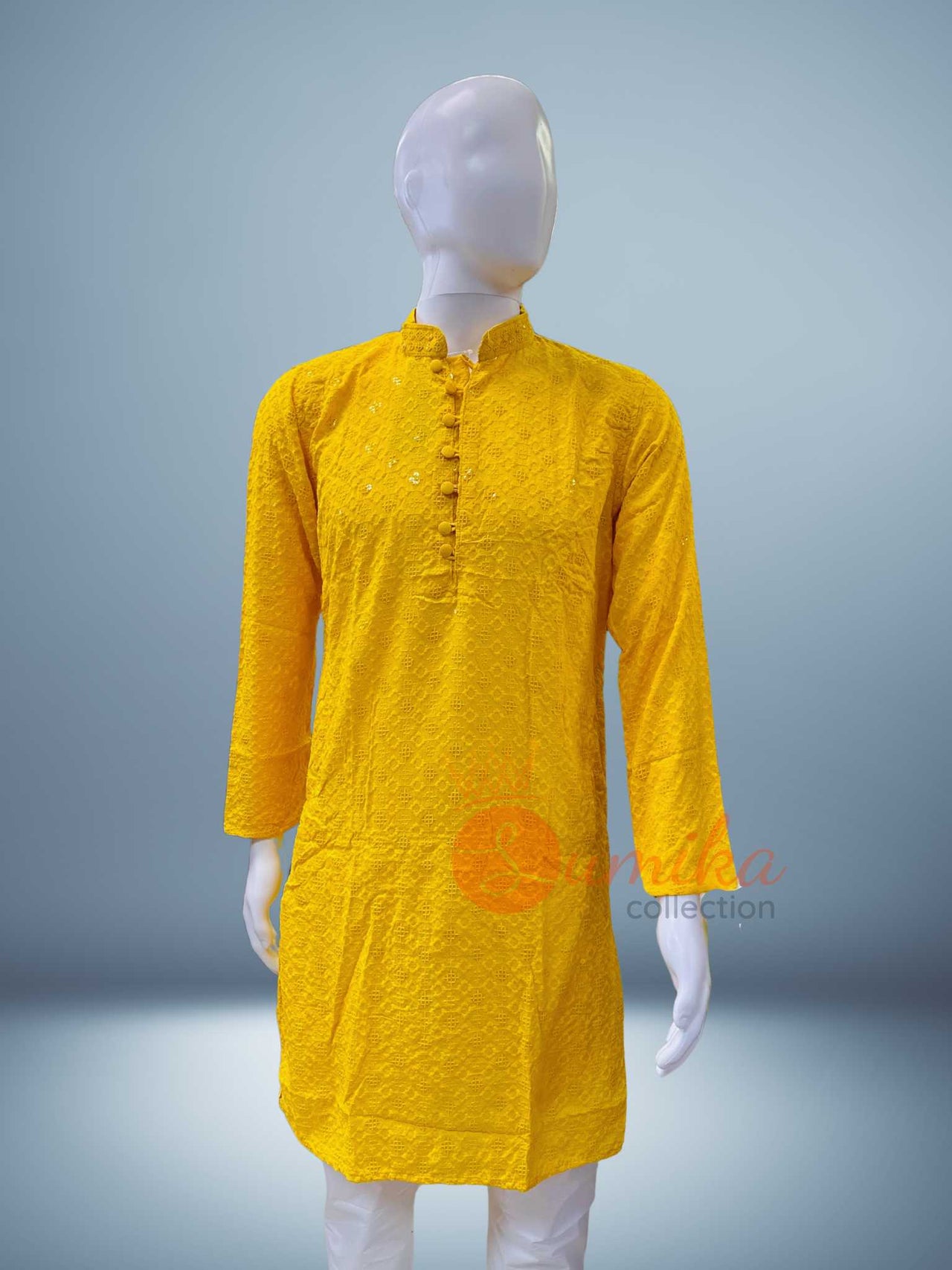 Premium Yellow Chikankari Kurta Set