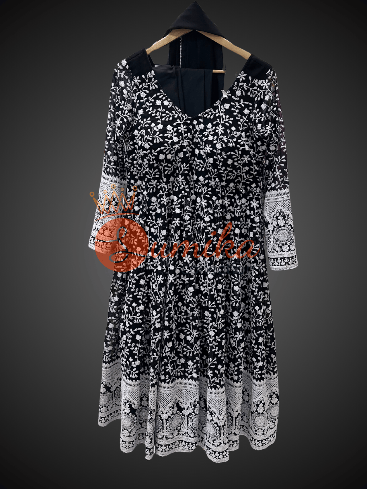 Black High Quality Anarkali Set